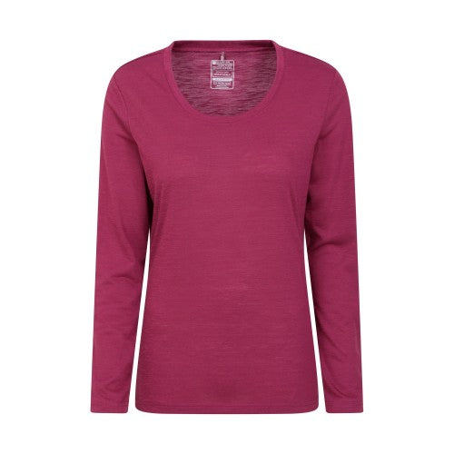 Front - Mountain Warehouse Womens/Ladies Agra Slub Long-Sleeved Top