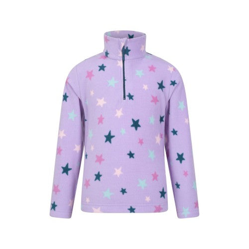 Front - Mountain Warehouse Childrens/Kids Endeavour Stars Half Zip Fleece Top