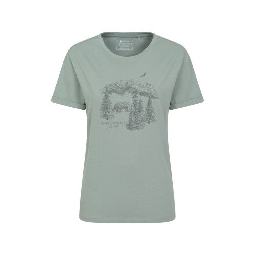 Front - Mountain Warehouse Womens/Ladies Forest Bear Organic Loose Fit T-Shirt