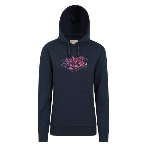 Front - Mountain Warehouse Womens/Ladies Neon Mountain Jersey Hoodie