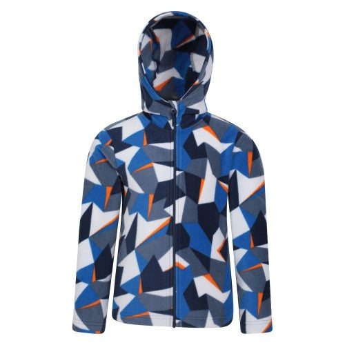 Front - Mountain Warehouse Childrens/Kids Pursuit II Geometric Full Zip Hoodie