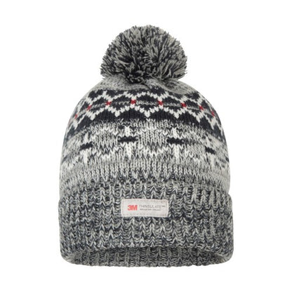 Front - Mountain Warehouse Mens Fair Isle Thinsulate Beanie