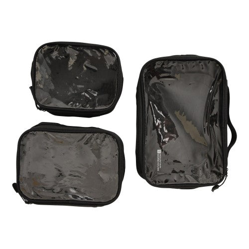 Front - Mountain Warehouse Clear Travel Toiletry Bag Set (Pack of 3)