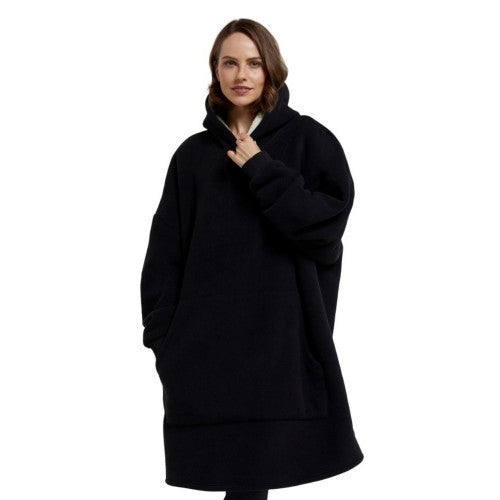 Front - Mountain Warehouse Womens/Ladies Snug Borg Lined Hoodie Blanket