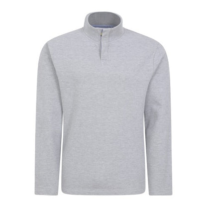 Front - Mountain Warehouse Mens Bude Pique Button Neck Jumper