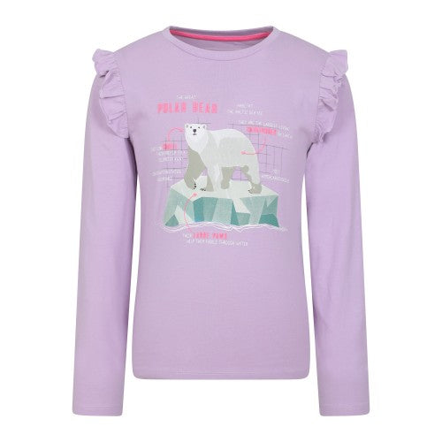 Front - Mountain Warehouse Girls Polar Bear Long-Sleeved Top