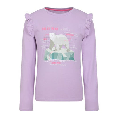 Front - Mountain Warehouse Girls Polar Bear Long-Sleeved Top
