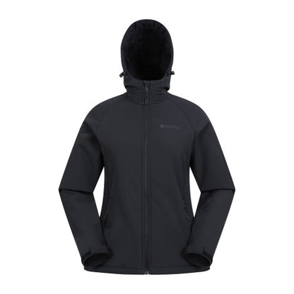 Front - Mountain Warehouse Womens/Ladies Arctic Faux Fur Lined Water Resistant Soft Shell Jacket