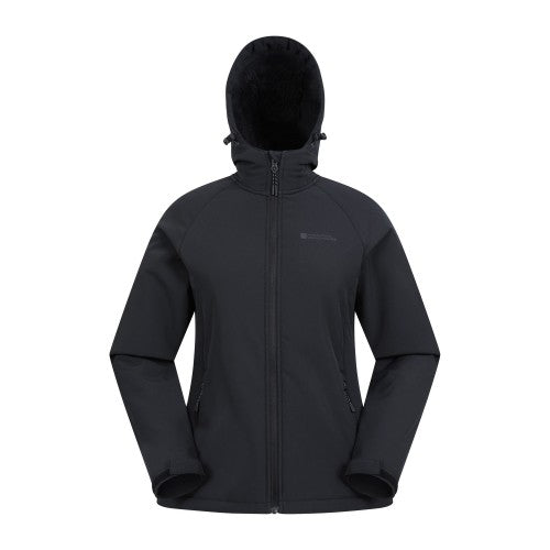 Front - Mountain Warehouse Womens/Ladies Arctic Faux Fur Lined Water Resistant Soft Shell Jacket
