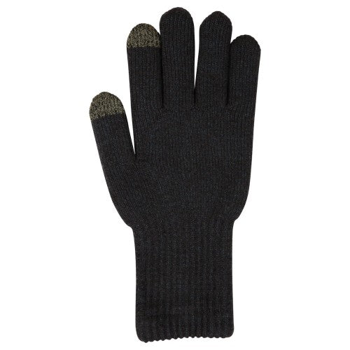 Front - Mountain Warehouse Mens Gripped Waterproof Knitted Winter Gloves