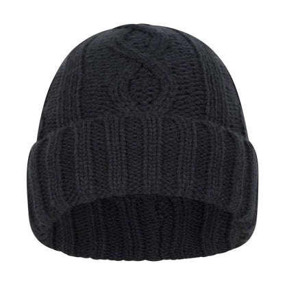 Front - Mountain Warehouse Mens Cable Fleece Lined Waterproof Beanie