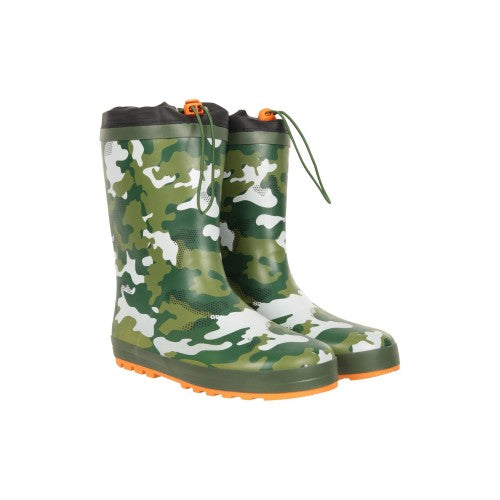 Front - Mountain Warehouse Childrens/Kids Camo Winter Wellington Boots