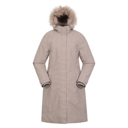 Front - Mountain Warehouse Womens/Ladies Meadow Borg Lined Waterproof Padded Jacket