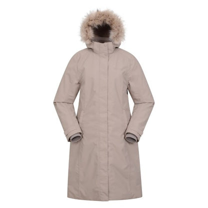 Front - Mountain Warehouse Womens/Ladies Meadow Borg Lined Waterproof Padded Jacket