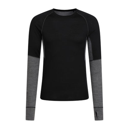 Front - Mountain Warehouse Mens Ultra Merino Wool Round Neck Base Layer Top