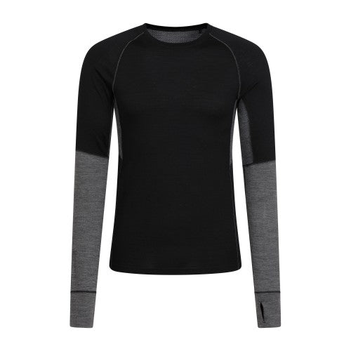 Front - Mountain Warehouse Mens Ultra Merino Wool Round Neck Base Layer Top