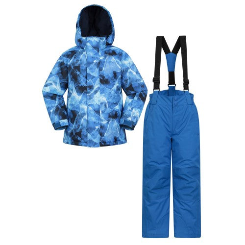 Front - Mountain Warehouse Childrens/Kids Wave Pattern Ski Jacket & Trousers