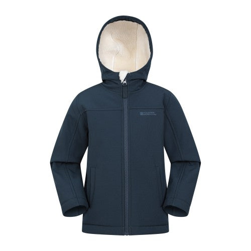 Front - Mountain Warehouse Childrens/Kids Arctic Borg Lined Soft Shell Jacket