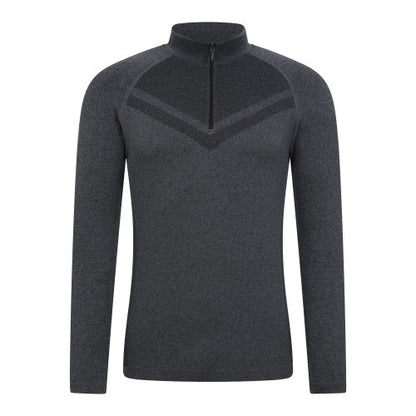 Front - Mountain Warehouse Mens Ventina Seamless Zip Neck Base Layer Top