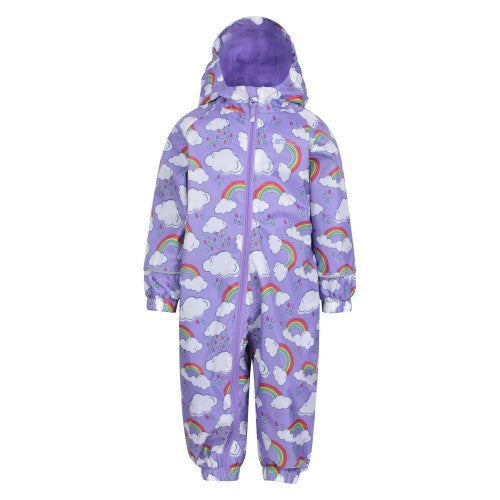 Front - Mountain Warehouse Childrens/Kids Spright Rainbow Cloud Waterproof Rain Suit
