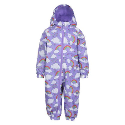 Front - Mountain Warehouse Childrens/Kids Spright Rainbow Cloud Waterproof Rain Suit