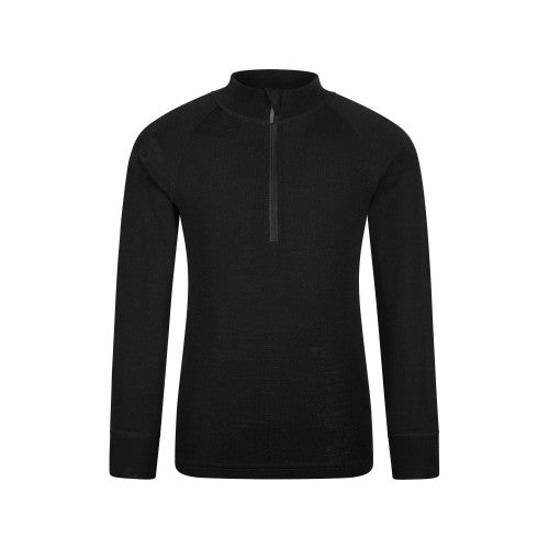 Front - Mountain Warehouse Childrens/Kids Merino Blend Half Zip Base Layer Top