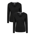 Front - Mountain Warehouse Womens/Ladies Eden Organic V Neck Long-Sleeved T-Shirt (Pack of 2)