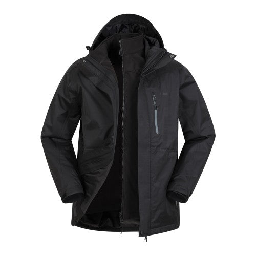 Front - Mountain Warehouse Mens Bracken Extreme 3 in 1 Waterproof Jacket