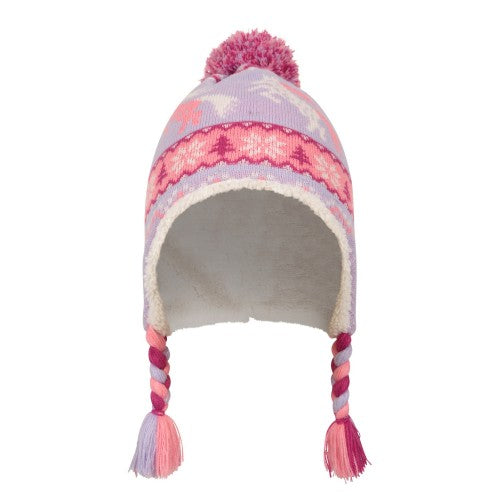 Front - Mountain Warehouse Childrens/Kids Character Unicorn Borg Lined Trapper Hat