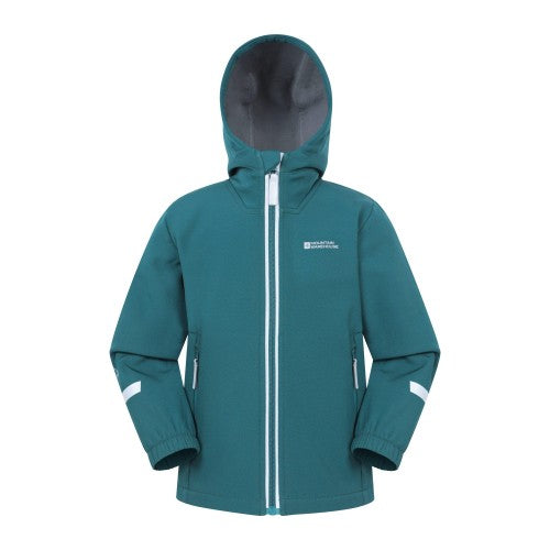 Front - Mountain Warehouse Childrens/Kids Huxley Reflective Soft Shell Jacket
