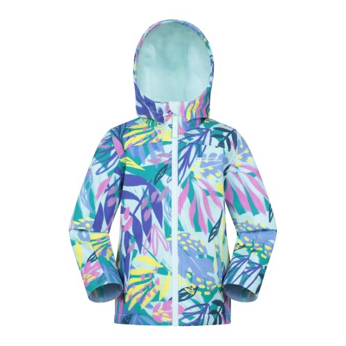 Front - Mountain Warehouse Childrens/Kids Exodus Printed Water Resistant Soft Shell Jacket