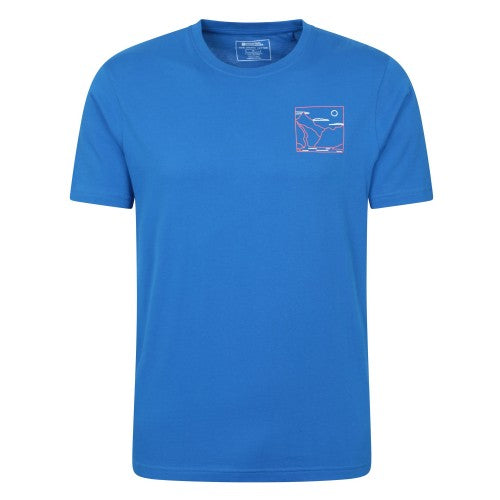 Front - Mountain Warehouse Mens Adventure Begins Line Art Cotton T-Shirt