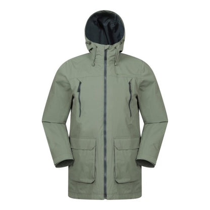 Front - Mountain Warehouse Mens Hastings Long Waterproof Jacket