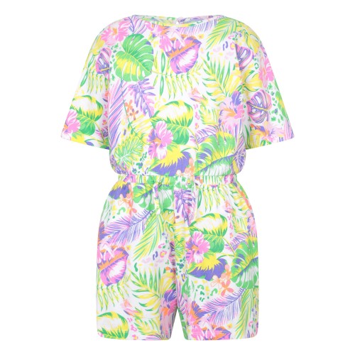 Front - Mountain Warehouse Childrens/Kids Poppy Leaf Print Playsuit