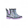 Front - Mountain Warehouse Childrens/Kids Lolly Leopard Print Rubber Wellington Boots