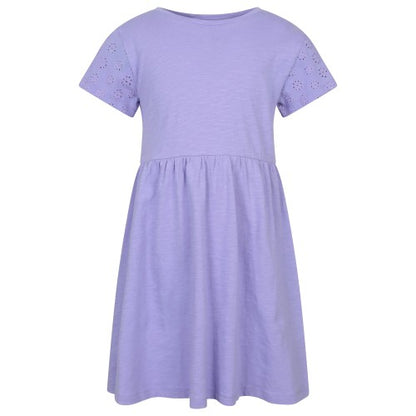 Front - Mountain Warehouse Girls Izzy Broderie Sleeve Dress