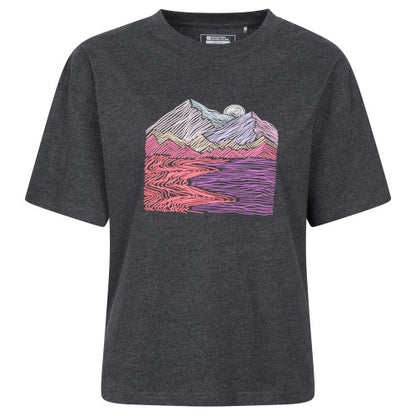 Front - Mountain Warehouse Womens/Ladies Landscape Boxy T-Shirt