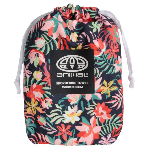 Front - Animal Flowers Travel Microfibre Towel