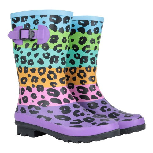 Front - Mountain Warehouse Childrens/Kids Rubber Mid Calf Wellington Boots