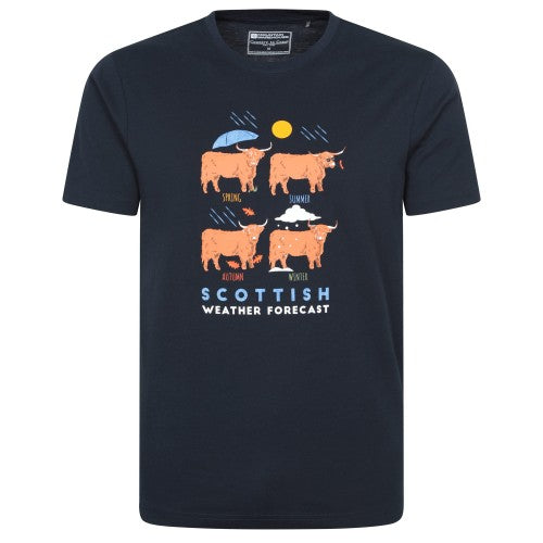Front - Mountain Warehouse Mens Scottish Weather Forecast Graphic T-Shirt