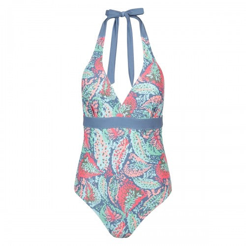 Front - Mountain Warehouse Womens/Ladies Ocean Notion Patterned One Piece Swimsuit