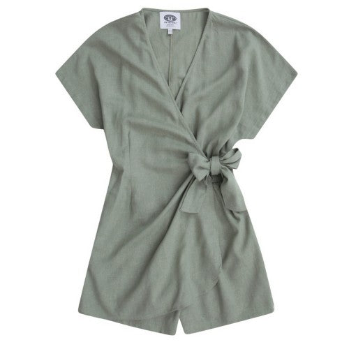 Front - Animal Womens/Ladies Linen Wrap Playsuit