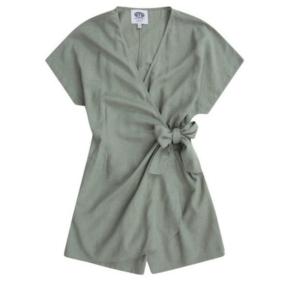 Front - Animal Womens/Ladies Linen Wrap Playsuit