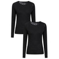 Front - Mountain Warehouse Womens/Ladies Merino Wool Round Neck Base Layer Top (Pack of 2)