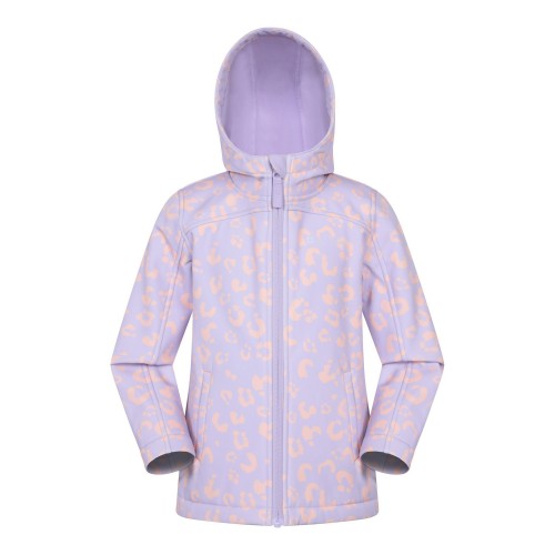 Front - Mountain Warehouse Childrens/Kids Exodus Printed Water Resistant Soft Shell Jacket