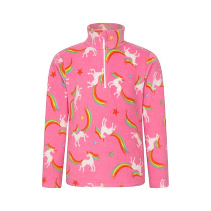 Front - Mountain Warehouse Childrens/Kids Printed Half Zip Fleece Top