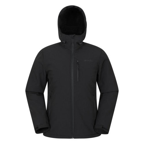 Front - Mountain Warehouse Mens Charleston Faux Fur Lined Soft Shell Jacket