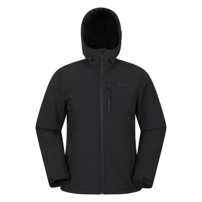 Front - Mountain Warehouse Mens Charleston Faux Fur Lined Soft Shell Jacket