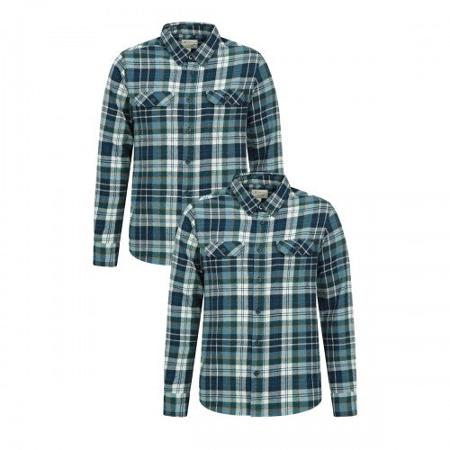 Front - Mountain Warehouse Mens Trace Flannel Shirt (Pack of 2)