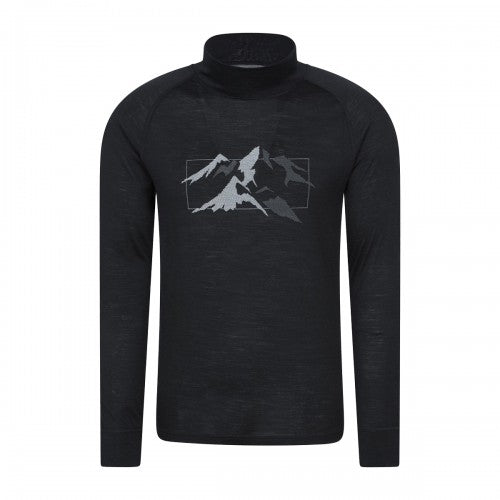 Front - Mountain Warehouse Unisex Adult Quest Merino Wool Long-Sleeved Thermal Top